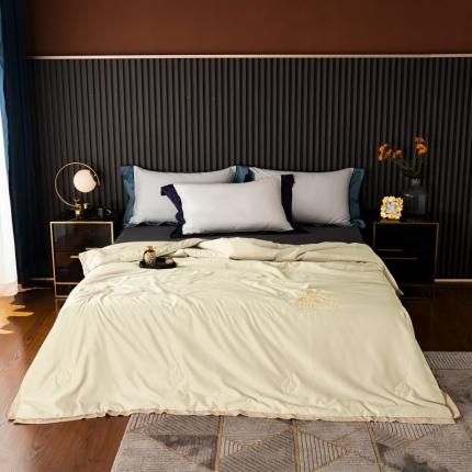91家纺网 家纺一手货源 找家纺 澳萝拉 2021新款冰乐丝夏凉被 山茶花-香槟金