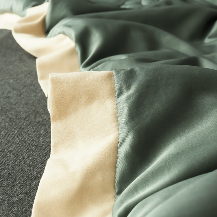 91家纺网 家纺一手货源 找家纺 澳萝拉 2021新款冰乐丝夏凉被 山茶花-橄榄绿