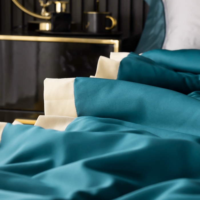 91家纺网 家纺一手货源 找家纺 澳萝拉 2021新款冰乐丝夏凉被 山茶花-孔雀蓝