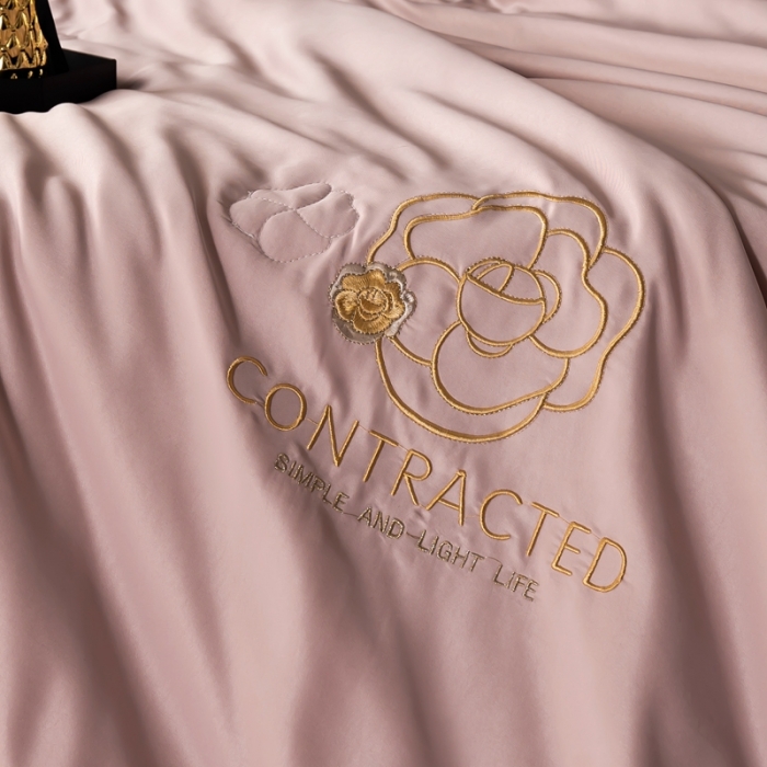 91家纺网 家纺一手货源 找家纺 澳萝拉 2021新款冰乐丝夏凉被 山茶花-玫瑰粉