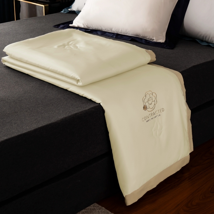 91家纺网 家纺一手货源 找家纺 澳萝拉 2021新款冰乐丝夏凉被 山茶花-香槟金