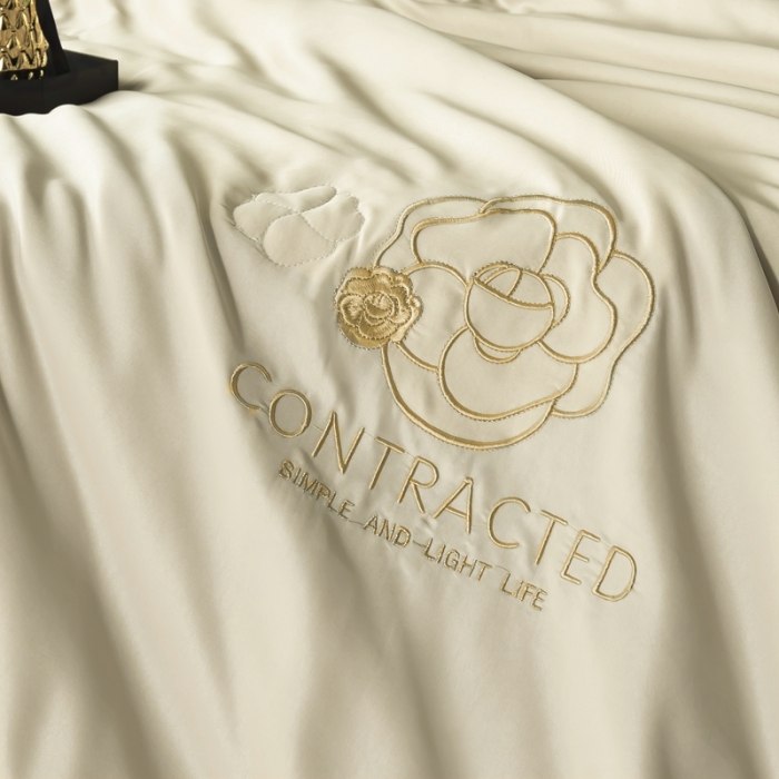 91家纺网 家纺一手货源 找家纺 澳萝拉 2021新款冰乐丝夏凉被 山茶花-香槟金