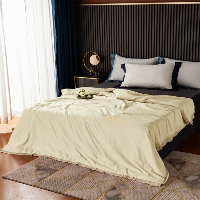 91家纺网 家纺一手货源 找家纺 澳萝拉 2021新款冰乐丝夏凉被 山茶花-香槟金