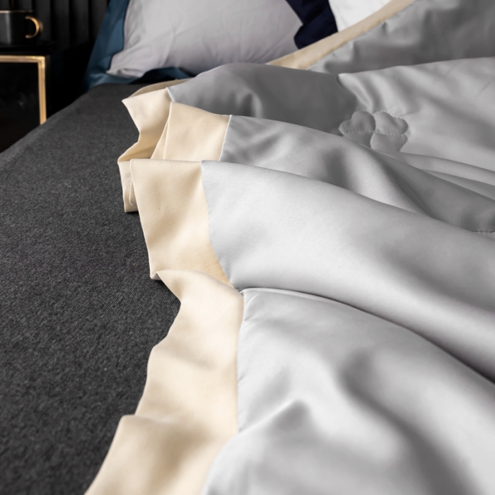 91家纺网 家纺一手货源 找家纺 澳萝拉 2021新款冰乐丝夏凉被 山茶花-雅致灰