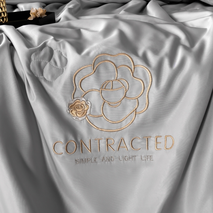 91家纺网 家纺一手货源 找家纺 澳萝拉 2021新款冰乐丝夏凉被 山茶花-雅致灰