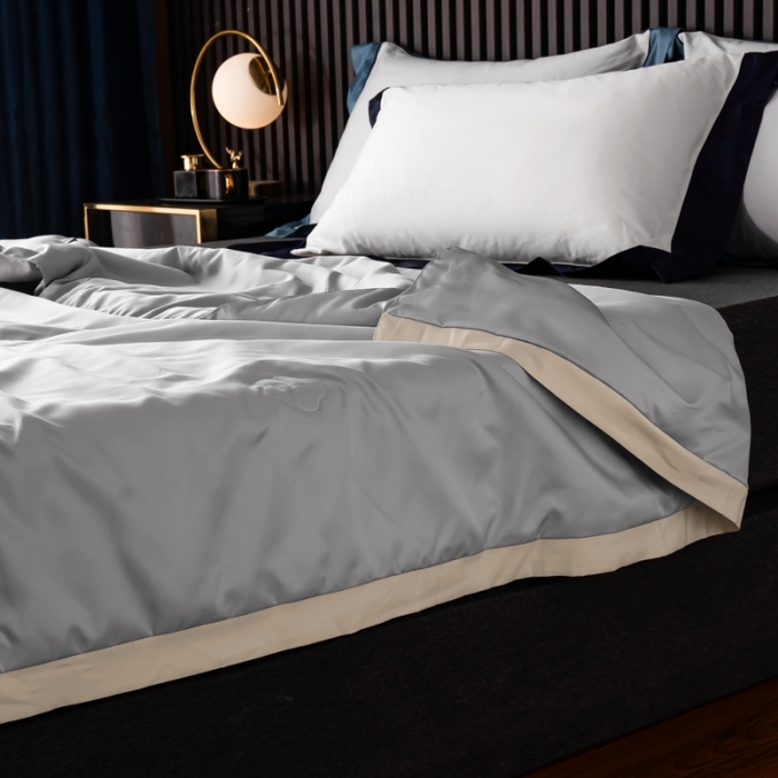 91家纺网 家纺一手货源 找家纺 澳萝拉 2021新款冰乐丝夏凉被 山茶花-雅致灰