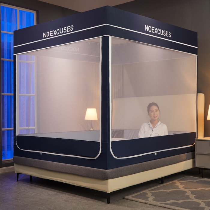 91家纺网 家纺一手货源 找家纺 （总）卓尔居 2022新款可拆卸遮光布帘防尘坐床拉链式蚊帐