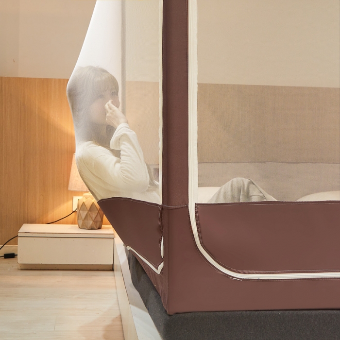 91家纺网 家纺一手货源 找家纺 卓尔居 2022新款可拆卸遮光布帘防尘坐床蚊帐 花开绽放