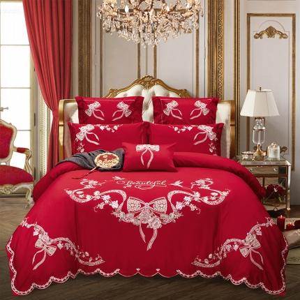 91家纺网 家纺一手货源 找家纺 （总）振翼 2025新款60s长绒棉婚庆四件套多件套