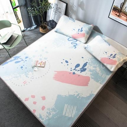 91家纺网 家纺一手货源 找家纺 印季 2021新款数码印花大版冰丝席 笔触