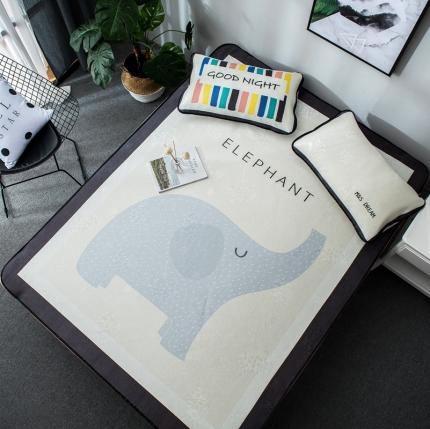 91家纺网 家纺一手货源 找家纺 印季 2021新款数码印花大版冰丝席 大象