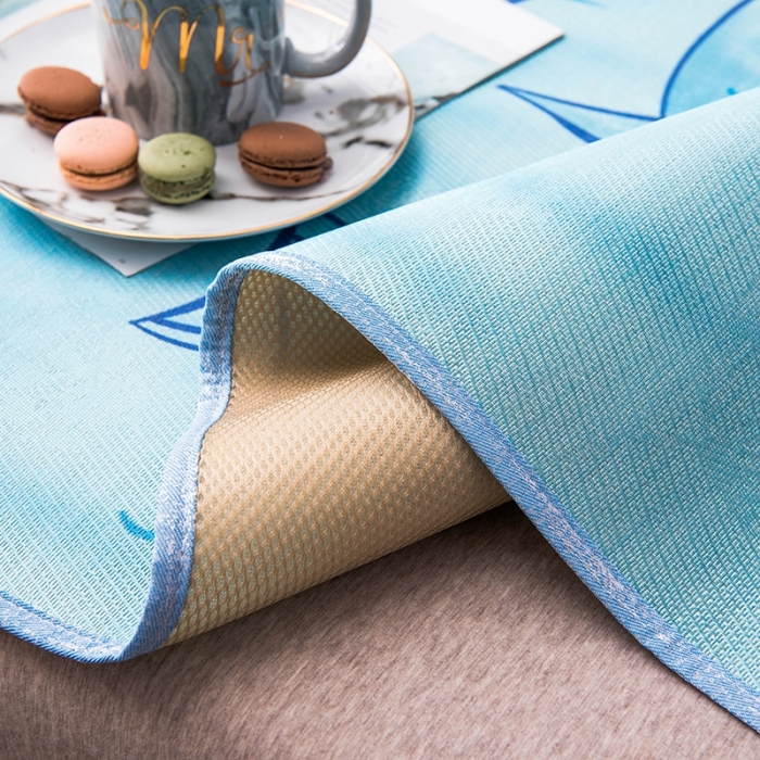 91家纺网 家纺一手货源 找家纺 印季 2021新款数码印花大版冰丝席 猫鱼恋