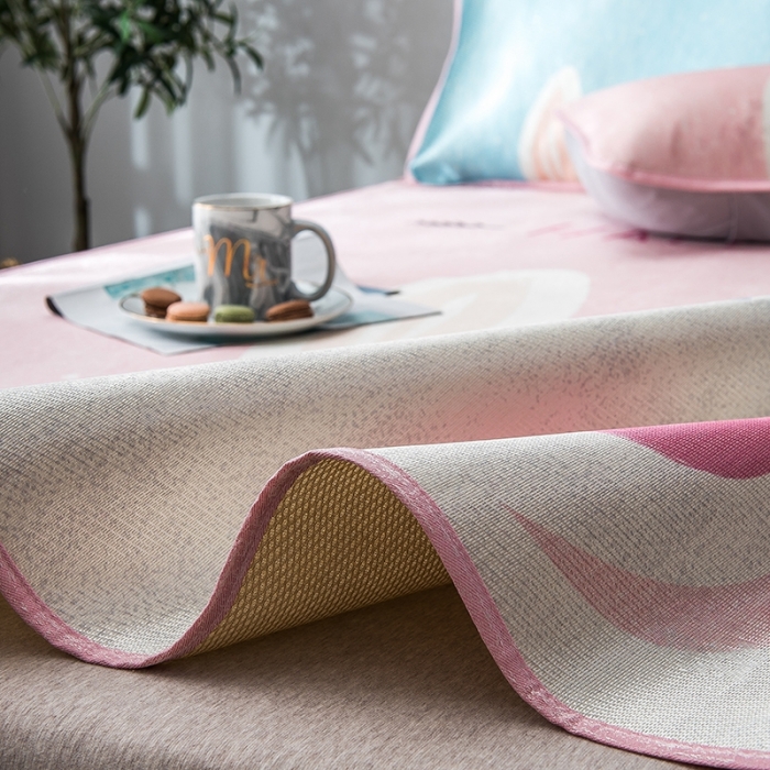 91家纺网 家纺一手货源 找家纺 印季 2021新款数码印花大版冰丝席 萌萌兔