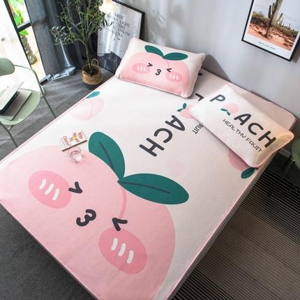 91家纺网 家纺一手货源 找家纺 印季 2021新款数码印花大版冰丝席 水蜜桃