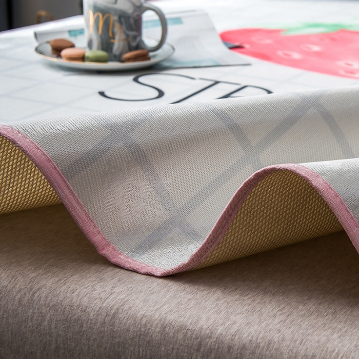 91家纺网 家纺一手货源 找家纺 印季 2021新款数码印花大版冰丝席 甜心草莓