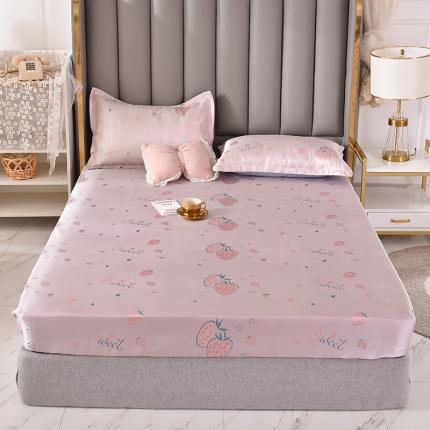 甜之梦家纺 2025新款提花凉席单品床笠款三件套 草莓派对
