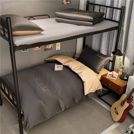 古吉梦 2021新款水洗棉-S双拼学生三件套 双拼-高级灰