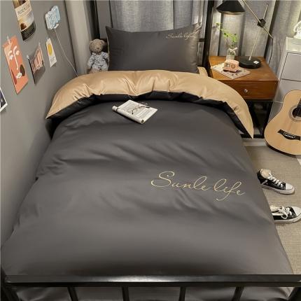 91家纺网 家纺一手货源 找家纺 古吉梦 2021新款水洗棉-S双拼学生三件套 双拼-嫩黄