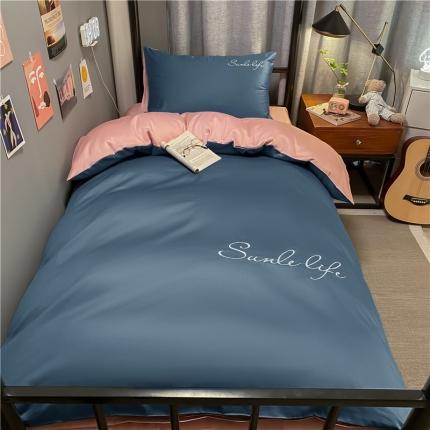 91家纺网 家纺一手货源 找家纺 古吉梦 2021新款水洗棉-S双拼学生三件套 双拼-嫩黄