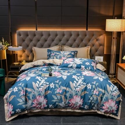 91家纺网 家纺一手货源 找家纺 （总）轻奢风水洗天丝全m小清新韩版四件套水洗真丝套件