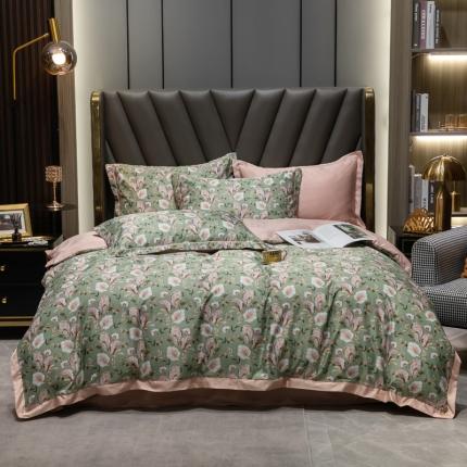 91家纺网 家纺一手货源 找家纺 （总）轻奢风水洗天丝全m小清新韩版四件套水洗真丝套件