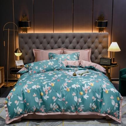 91家纺网 家纺一手货源 找家纺 （总）轻奢风水洗天丝全m小清新韩版四件套水洗真丝套件