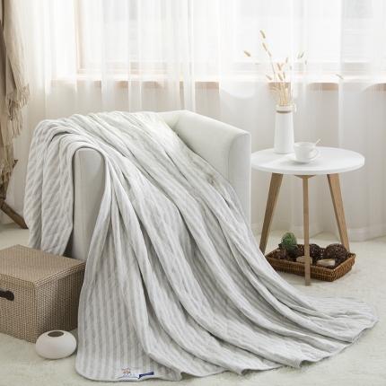 琪琪阁 2022新款针织棉夏被宽条纹系列 浅灰条纹