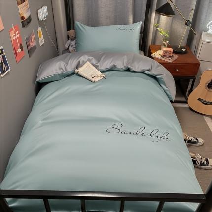 91家纺网 家纺一手货源 找家纺 古吉梦 2021新款水洗棉-S双拼学生三件套 双拼-香槟金