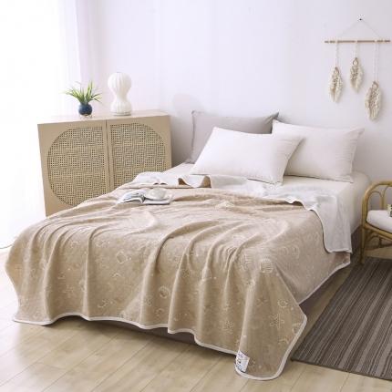 91家纺网 家纺一手货源 找家纺 琪琪阁 2022新款针织棉提花夏被 海星-米驼