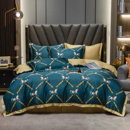 91家纺网 家纺一手货源 找家纺 轻奢风水洗天丝全m小清新韩版四件套水洗真丝套件 爱玛--兰