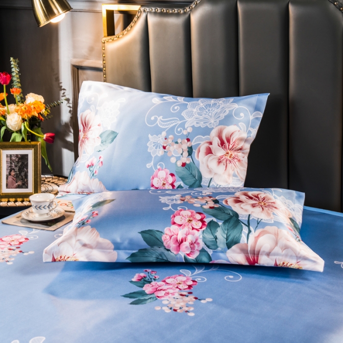 91家纺网 家纺一手货源 找家纺 玖玖爱 2021新款床单款冰丝凉席三件套 花开倾城