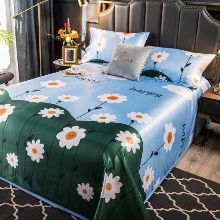 玖玖爱 2021新款床单款冰丝凉席三件套 花开向阳