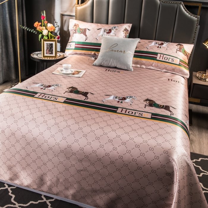 91家纺网 家纺一手货源 找家纺 玖玖爱 2021新款床单款冰丝凉席三件套 马不停蹄