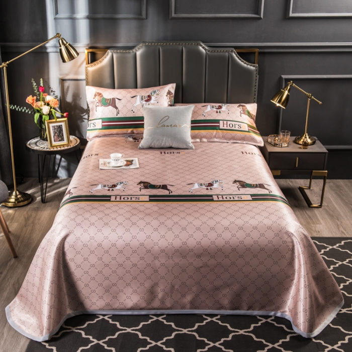 91家纺网 家纺一手货源 找家纺 玖玖爱 2021新款床单款冰丝凉席三件套 马不停蹄