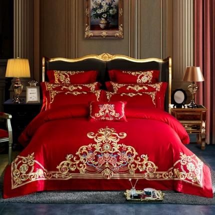 91家纺网 家纺一手货源 找家纺 （总）高大尚婚庆馆 新款60s长绒棉中式婚嫁系列多件套