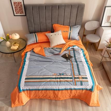 91家纺网 家纺一手货源 找家纺 金爱家 2021新款全棉夏被四件套 拉裴尔