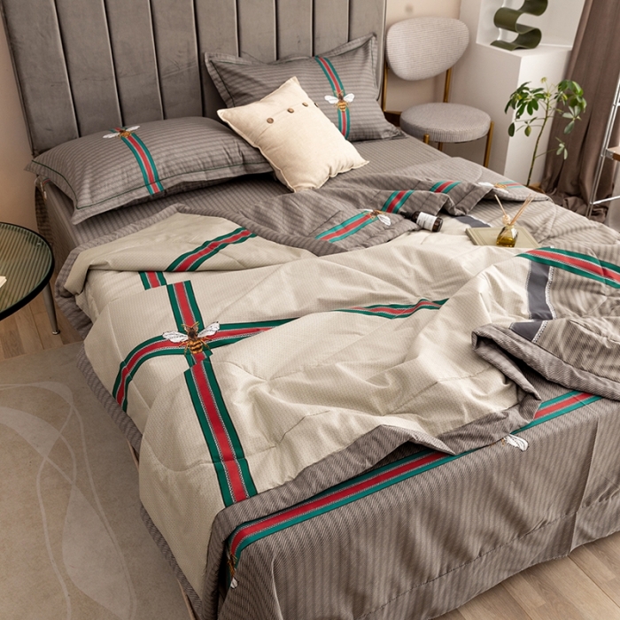 91家纺网 家纺一手货源 找家纺 金爱家 2021新款全棉夏被四件套 极简主义