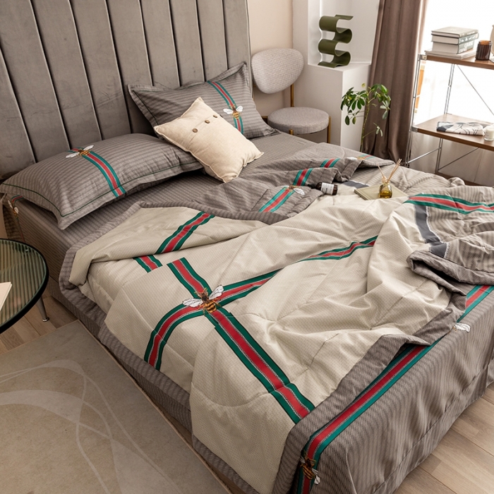 91家纺网 家纺一手货源 找家纺 金爱家 2021新款全棉夏被四件套 极简主义