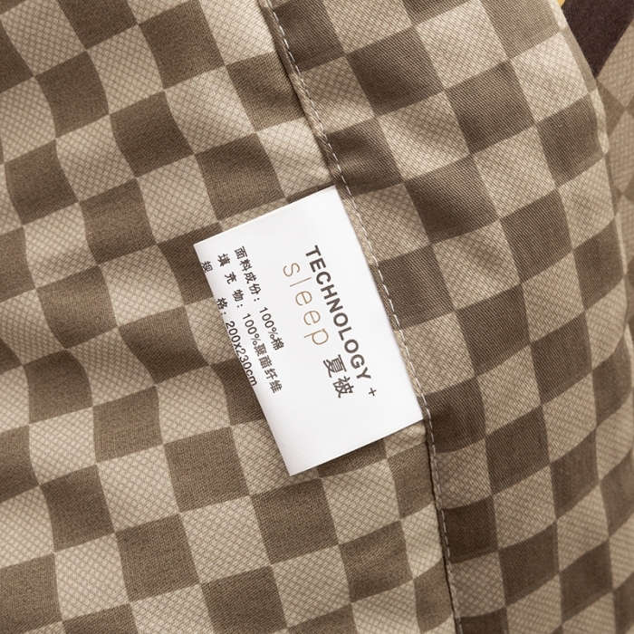 91家纺网 家纺一手货源 找家纺 金爱家 2021新款全棉夏被四件套 加州咖