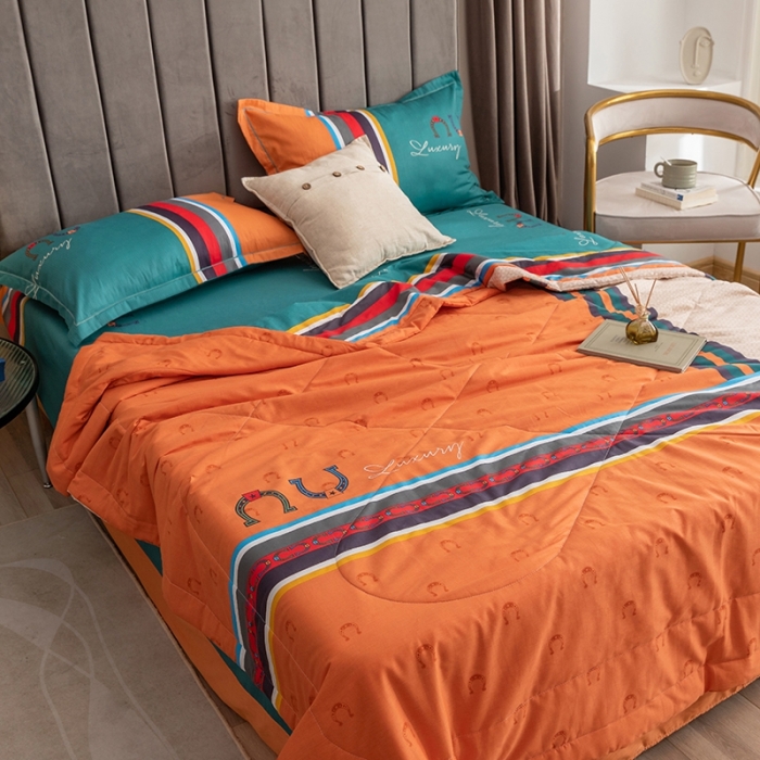 91家纺网 家纺一手货源 找家纺 金爱家 2021新款全棉夏被四件套 凯瑞拉