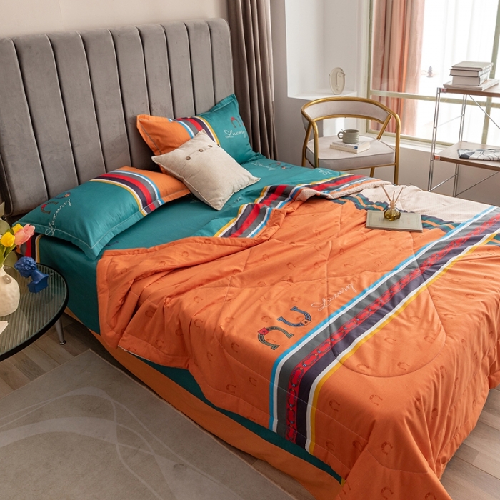 91家纺网 家纺一手货源 找家纺 金爱家 2021新款全棉夏被四件套 凯瑞拉