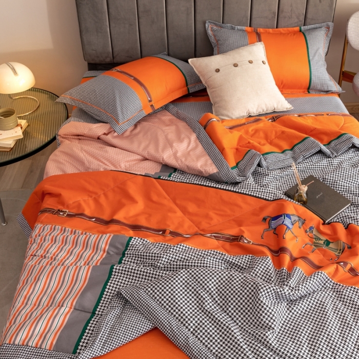 91家纺网 家纺一手货源 找家纺 金爱家 2021新款全棉夏被四件套 奥斯丁