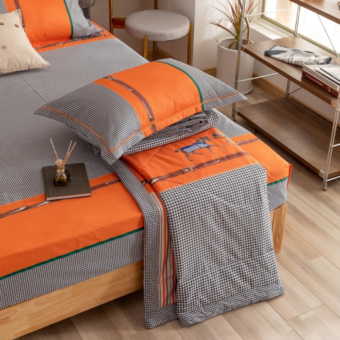 91家纺网 家纺一手货源 找家纺 金爱家 2021新款全棉夏被四件套 奥斯丁