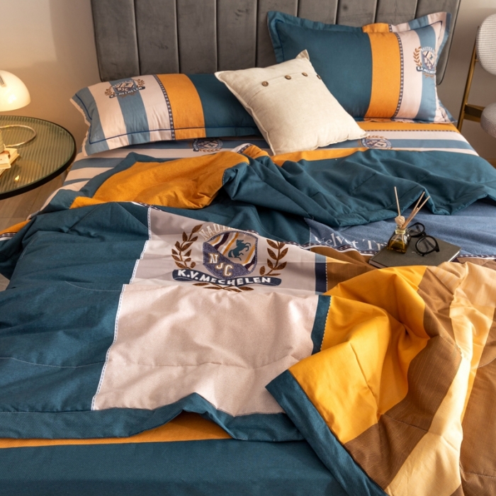 91家纺网 家纺一手货源 找家纺 金爱家 2021新款全棉夏被四件套 摩登