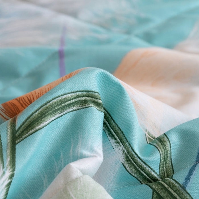 91家纺网 家纺一手货源 找家纺 金爱家 2021新款全棉夏被四件套 穗禾绿