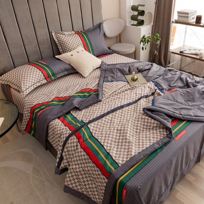 91家纺网 家纺一手货源 找家纺 金爱家 2021新款全棉夏被四件套 温情北欧