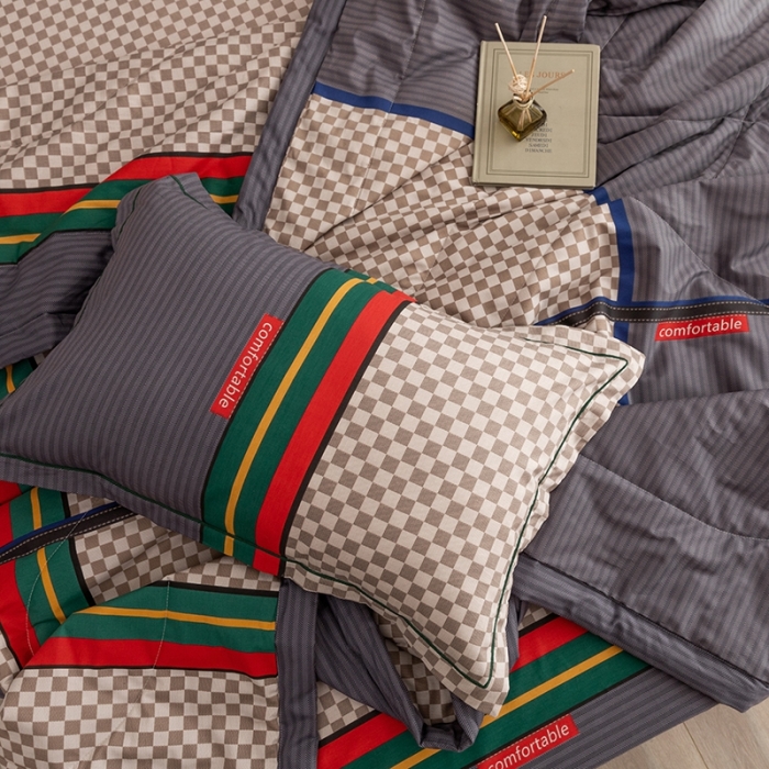 91家纺网 家纺一手货源 找家纺 金爱家 2021新款全棉夏被四件套 温情北欧