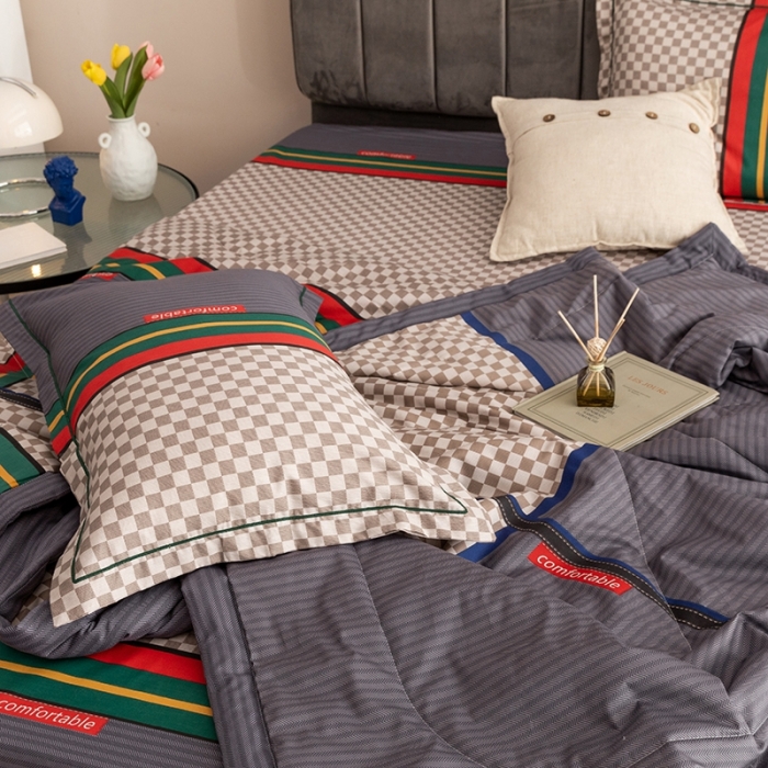 91家纺网 家纺一手货源 找家纺 金爱家 2021新款全棉夏被四件套 温情北欧