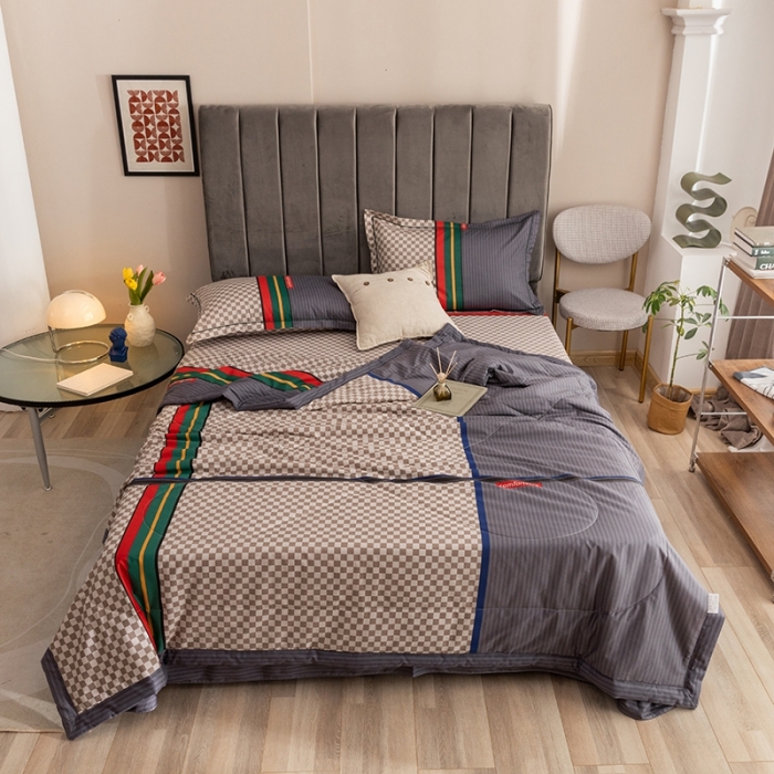 91家纺网 家纺一手货源 找家纺 金爱家 2021新款全棉夏被四件套 温情北欧