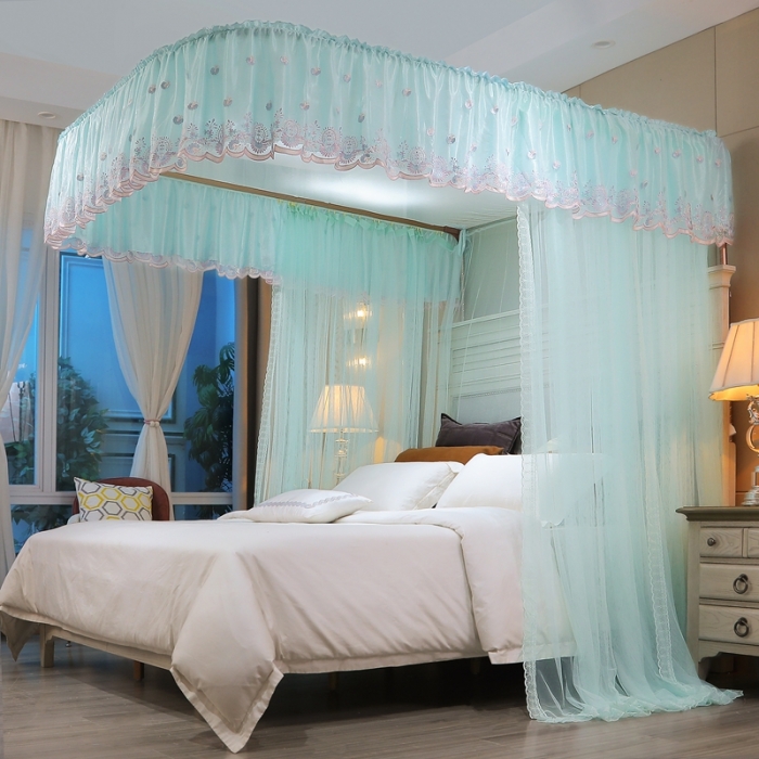 91家纺网 家纺一手货源 找家纺 梦尔佳 2021新款导轨款蚊帐830 淡绿